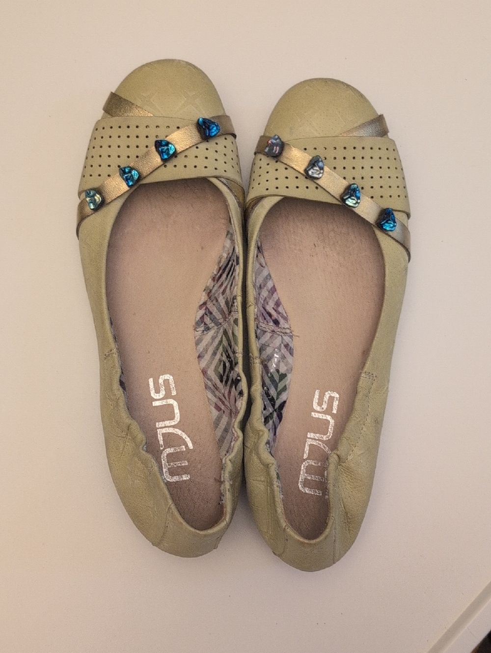 Mjus Green/Yellow Ballet Flats Size 39